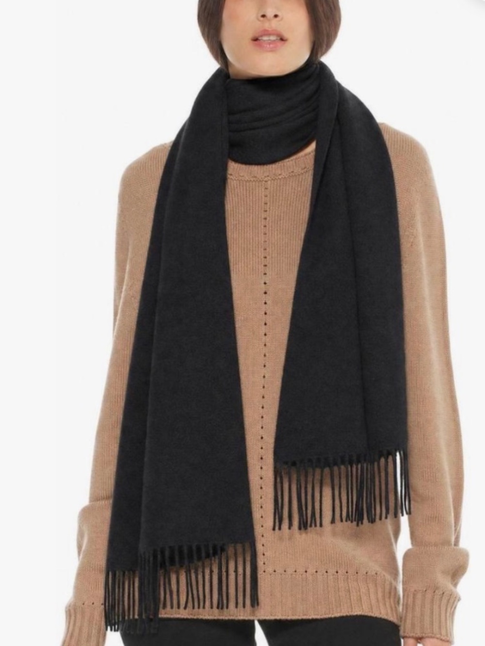 BROOKS BROTHERS 100% CASHMERE OVERSIZED WOMANS SCARF BLACK